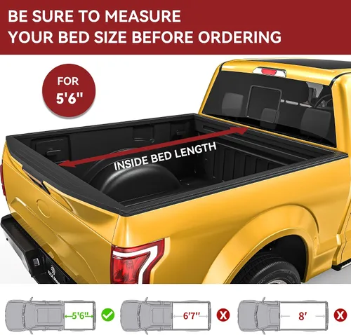 Vista 2 de YITAMOTOR Cubierta enrollable suave para caja de camioneta compatible con Ford F-150 2009-2014 de 5.5 pies Cubierta suave para caja de camioneta