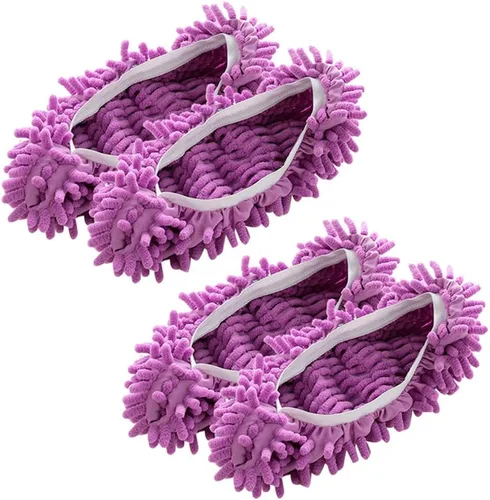 Vista 9 de Calcetines para trapeador, 2 pares de fundas de microfibra para limpieza de casa, suaves, lavables, reutilizables, de microfibra, para limpieza