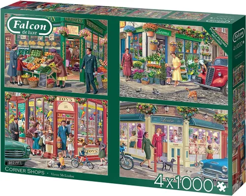 Vista 4 de Jumbo, Falcon de Luxe - Tiendas de esquina, rompecabezas para adultos, 4 x 1000 piezas