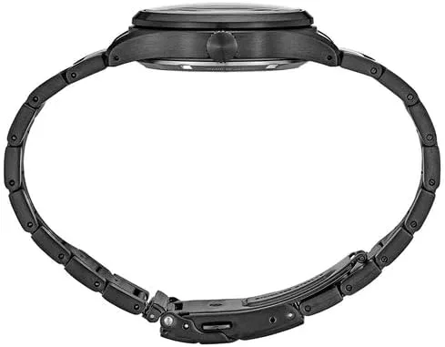 Vista 3 de Seiko Reloj automático con correa de acero inoxidable con esfera negra para hombre