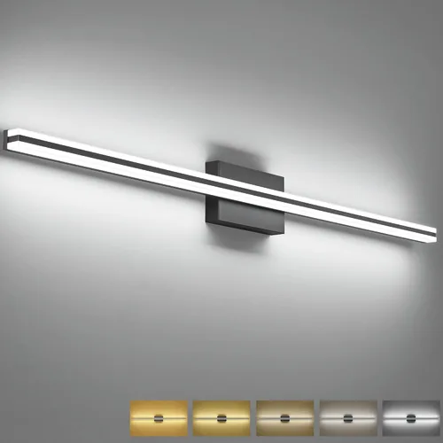 Vista 19 de SOLFART Luces de tocador de baño sobre espejo 14W 60 cm Luz de baño moderna negra 6000K ND