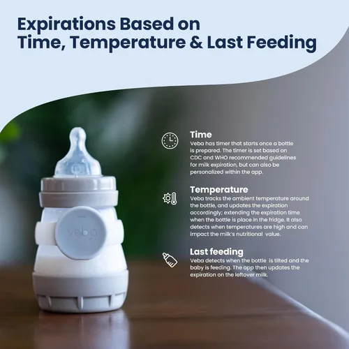Vista 8 de Veba Smart Baby Bottle Monitor® [COMO SE VISTO EN Shark Tank], rastreador inteligente de leche, esenciales para la alimentación del bebé