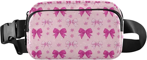 Vista 15 de Riñonera con patrón de lunares rojos y blancos para mujeres y hombres, cangurera pequeña, bolsa cruzada para exteriores, senderismo, correr, viajes