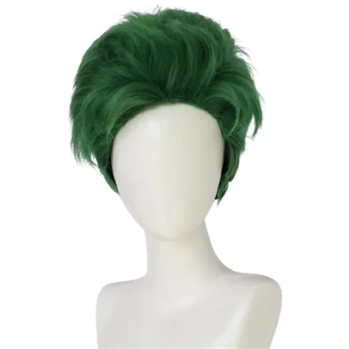 Vista 20 de Peluca corta de pelo sintético para hombre, color naranja