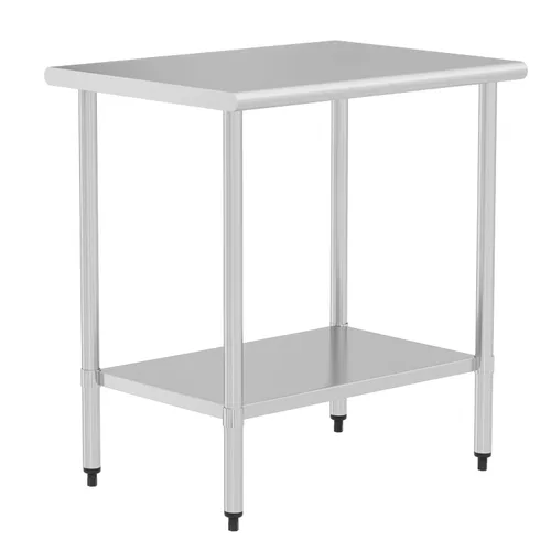 Vista 13 de Mesa de preparación y trabajo de acero inoxidable con estante ajustable y salpicadero, isla de cocina con almacenamiento, estaciones de trabajo Mesa