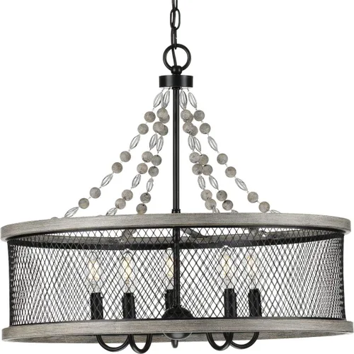 Vista 11 de Progress Lighting Austelle Collection - Lámpara de araña de 4 luces galvanizada