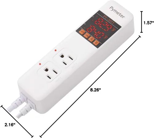 Vista 9 de Controlador digital de temperatura, termostato de reptil de sonda doble, salida controlada para tapete térmico de terrario, almohadilla