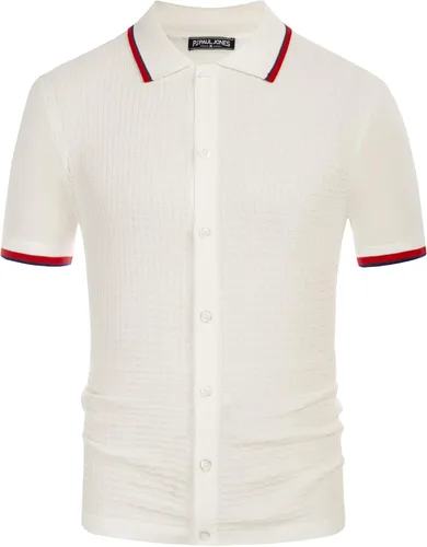 Vista 3 de PJ PAUL JONES Polo de punto para hombre, transpirable, con botones, para golf