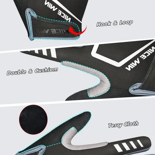 Vista 5 de NICEWIN Cycling Bike Gloves Men Women, Padded Anti-Slip Mountain Bike Gloves, Touch Screen Full Finger Road Bicycle Biking Gloves