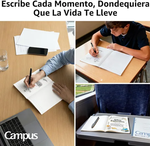 Vista 7 de KOKUYO Cuaderno Campus, a rayas de 15/64 pulgadas, semiB5, 100 hojas, 35 líneas, azul (NO-10BN)