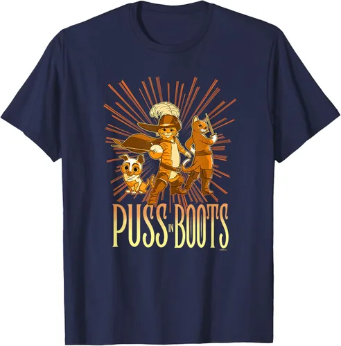Vista 49 de DreamWorks Puss in Boots: The Last Wish Cat Trio Poster - Camiseta pequeña Negro