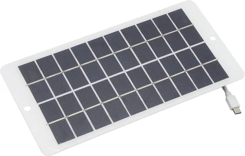 Vista 2 de Panel solar, 10W 5V Panel Solar Tipo C Salida Panel de Carga Solar Portátil para Teléfono de Carga de Monitoreo de Seguridad