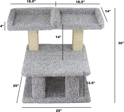 Vista 3 de New Cat Condos Poste para gatos extra grande con 2 perchas para ventana