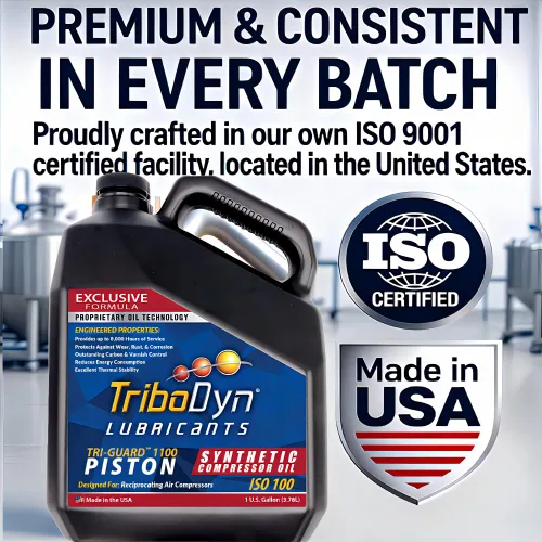 Vista 9 de Aceite de compresor de aire sintético sin detergente de 8,000 horas – TRI-Guard 1100, ISO 100, SAE 30 compresor de pistón – jarra de 1 galón