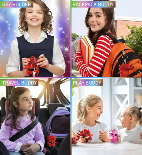 Vista 3 de Puzzled Llavero de peluche de cangrejo rojo, 4 pulgadas, llavero de juguete suave para amantes de la vida oceánica, bonito accesorio decorativo