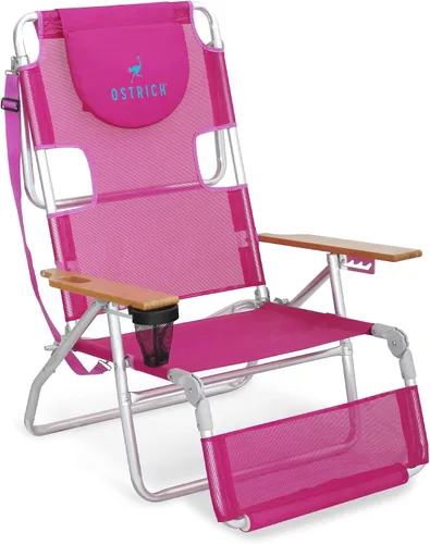 Vista 19 de Ostrich 3N1 Silla reclinable ligera para césped, playa, reclinable con reposapiés, Muebles de exterior para patio, balcón, patio trasero o porche