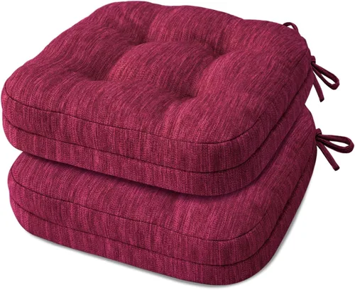 Vista 15 de Shinnwa Juego de 2 cojines para silla de comedor, cojines para silla de cocina de espuma viscoelástica de doble capa, almohadillas de asiento