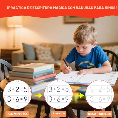 Vista 6 de Práctica de escritura ranurada mágica para niños de 3 a 5 años - Libros de escritura ranurados reutilizables para niños de 3 a 5 años - Práctica