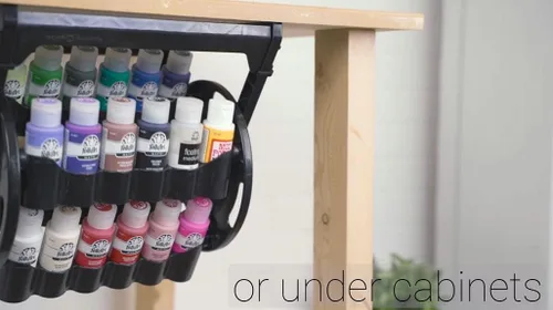 Vista 8 de Organizador rotacional Plaid para almacenamiento de pintura acrílica, contenedor de almacenamiento de pintura que guarda 24 botellas estándar de 2