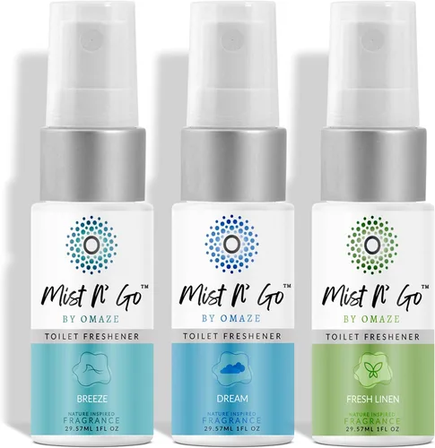 Vista 57 de Mist N' Go by Omaze - Aerosol de Baño de Viaje para Inodoro Eliminador de Olores - Aerosol de Inodoro de Viaje para Ambientador de Aire de Baño
