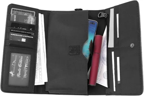 Vista 4 de Montana West Cartera de cuero para mujer con tachuelas occidentales, Bolsos