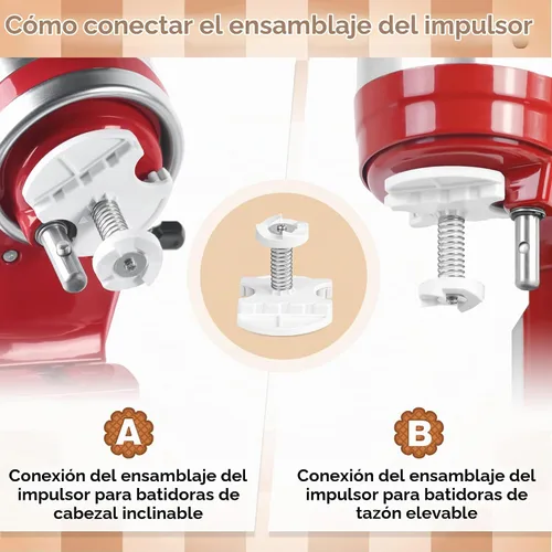 Vista 3 de Accesorio para máquina de helados KitchenAid, compatible con accesorios y accesorios KitchenAid 4.5/5QT/6QT, 2 cuartos de galón para batidora
