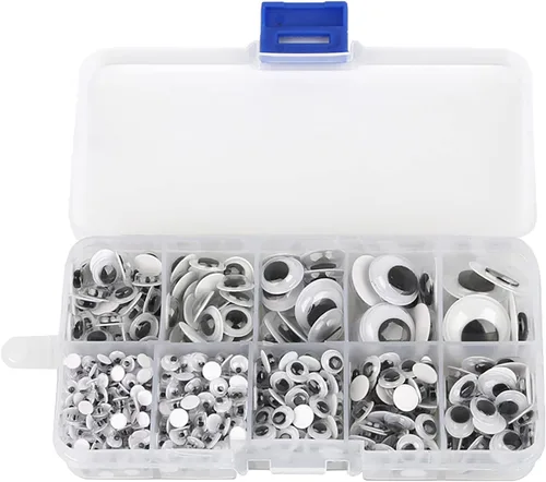 Vista 8 de 1000pcs Wiggle Eyes Autoadhesivos, Ojos Googly 0.197 in ~ 0.945 in