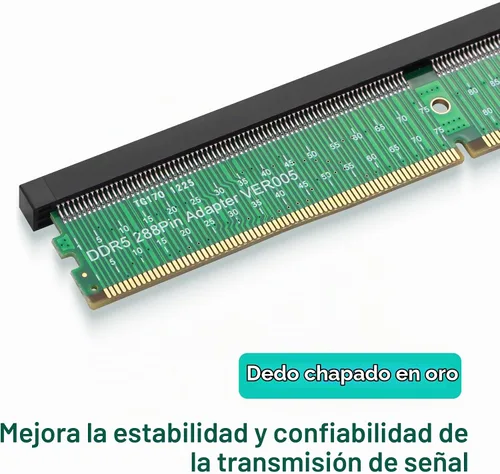 Vista 4 de SinLoon DDR5 UDIMM 288Pin Adaptador Riser Card DDR5 Módulo de memoria Tarjeta protectora de prueba para PC de escritorio placa base