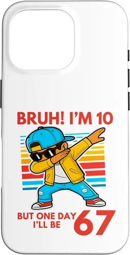 Vista 20 de Bruh I'm 10 But One-Day I'll Be 67 Retro 10th Birthday Kids Case for iPhone 17