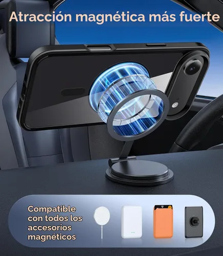 Vista 4 de FNTCASE - Funda magnética para iPhone Air, color negro transparente claro negro