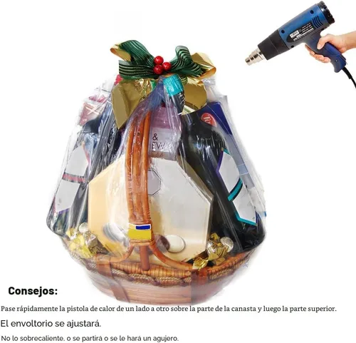 Vista 3 de LazyMe Bolsas retráctiles, bolsas retráctiles extragrandes Jumbo de celofán para cestas de regalo, 35 x 44 pulgadas (5 piezas, XL)