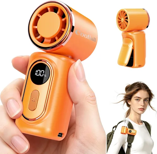 Vista 10 de Ventilador portátil de mano con clip mini ventilador 3000mAh 5 velocidades Rosa