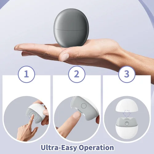 Vista 2 de Cortauñas eléctrico automático con luz y cubierta magnética, recortador de uñas recargable por USB con almacenamiento de restos de uñas, seguro