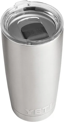Vista 4 de YETI Rambler - Vaso de acero inoxidable con aislamiento al vacío de 20 onzas con tapa MagSlider Todo acero inoxidable