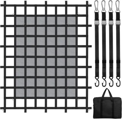 Vista 10 de VEVOR Red de carga impermeable, 72 pulgadas x 57 pulgadas, red de carga resistente para camiones (WLL) 700 libras, 4 correas ajustables