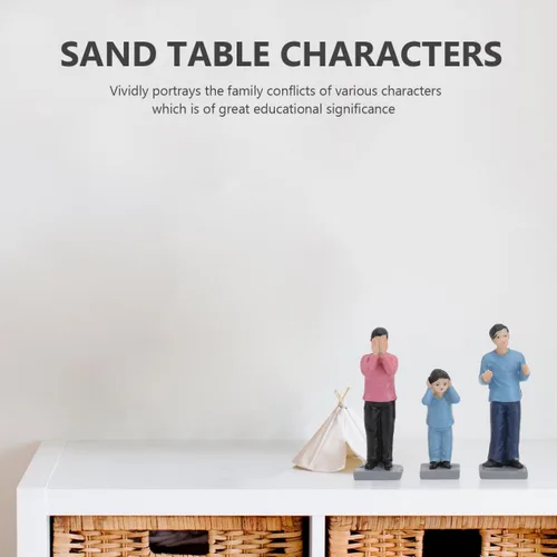 Vista 9 de Kisangel Juego de figuras pequeñas pintadas de 1.18 pulgadas con temática de disputas familiares, para decoración de jardín y juguetes para niños