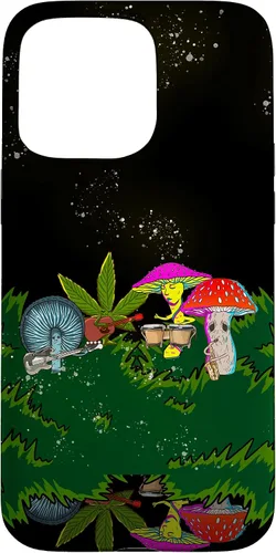 Vista 31 de Jamming Mushrooms Weed - Carcasa para iPhone 17, diseño psicodélico de cannabis 420