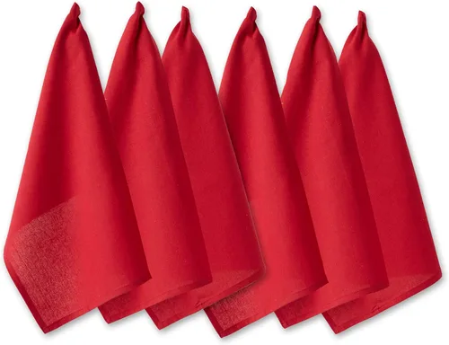 Vista 20 de DII Basic Solid DishTowel Collection - Juego de toallas de cocina de algodón de tejido plano, 18 x 28, rojo granero, 6