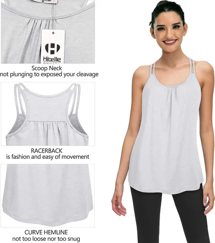 Vista 6 de Hibelle Camiseta sin mangas para mujer con cuello redondo y espalda cruzada