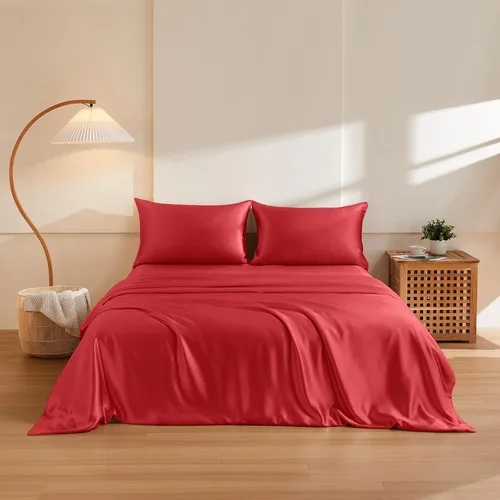 Vista 14 de THXSILK Juego de funda de edredón de seda de morera 100% pura de 3 piezas, ropa de cama de lujo ultra suave de grado 6A+, sábanas de seda