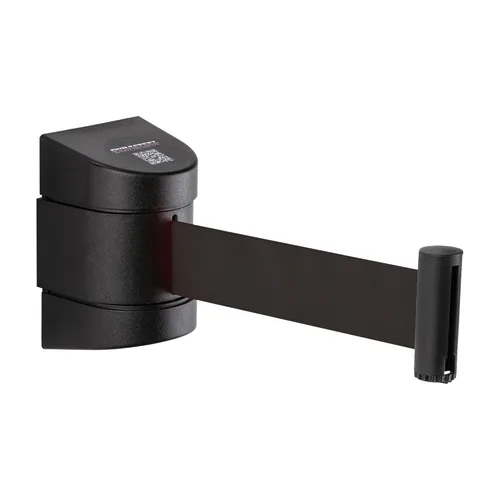Vista 11 de DuraSteel Barrera retráctil para cinturón de control de multitudes de montaje en pared, cinturón de barrera retráctil negro de 9.2 pies, barreras