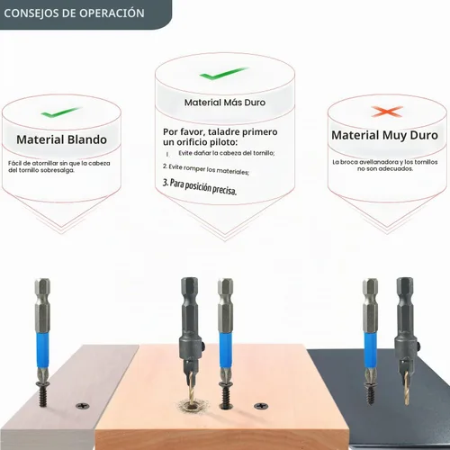 Vista 4 de Kit surtido de 440 piezas de tornillos de cabeza plana Phillips para madera, tornillos autorroscantes de acero al carbono con taladro para madera