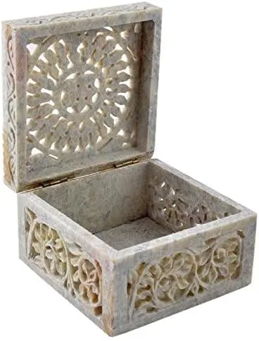Vista 7 de Hashcart Joyero tallado a mano Caja decorativa para baratijas Caja de recuerdo Aniversario, regalos de inauguración de la casa para mujeres Caja
