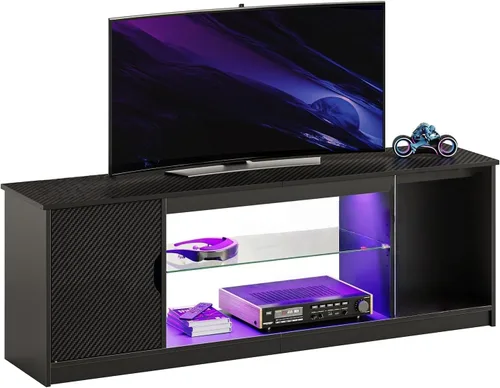Vista 10 de Bestier - Soporte LED para TV de 57 pulgadas, luz RGB, mármol negro