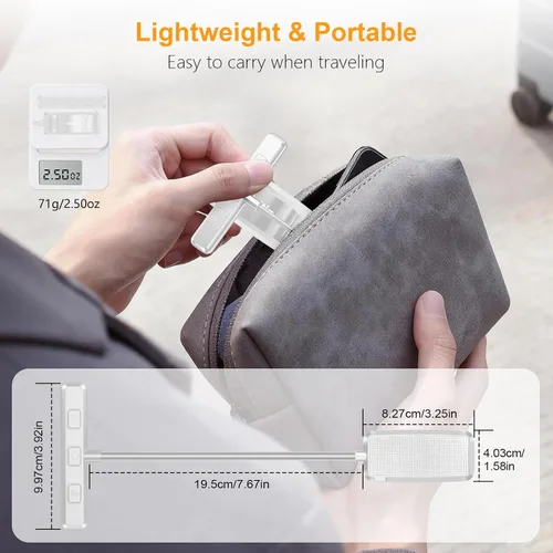 Vista 8 de Gritin Luz de libro recargable de 19 LED para leer en la cama Blanco