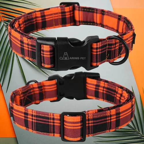 Vista 335 de Aring Pet Collar de algodón, ligero y ajustable, con hebilla de liberación rápida, para perros pequeños, medianos y grandes, para cachorros, S, Hoja