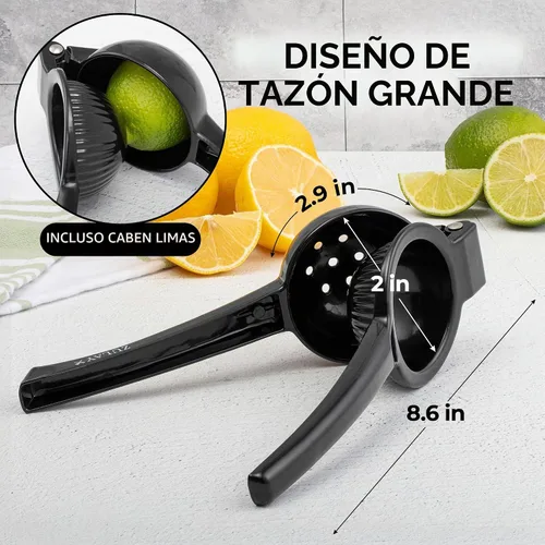 Vista 3 de Zulay - Exprimidor de limón de metal de alta calidad, exprimidor de cítricos, prensa manual para extraer la mayor cantidad de jugo posible