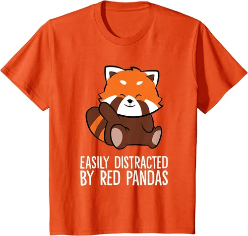 Vista 46 de Red Panda Love Easily Distracted By Red Pandas T-Shirt Asphalt Grey