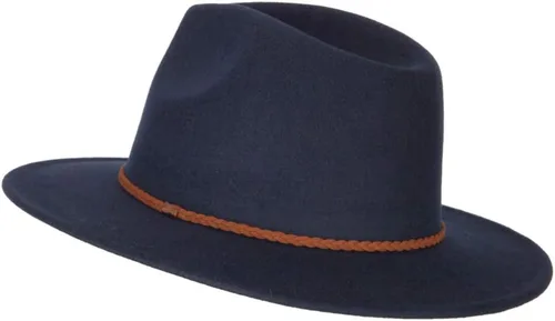 Vista 2 de Sombrero de Fedora de poliéster de ala grande con banda de cuero sintético trenzado unisex