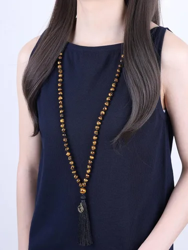 Vista 3 de COAI OM Charm Hand Knotted Tassel 108 Mala Beads Necklace